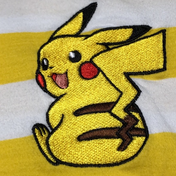 Hot Topic “Pikachu” embroidered, striped, slightly cropped top - junior size S - Picture 4 of 10